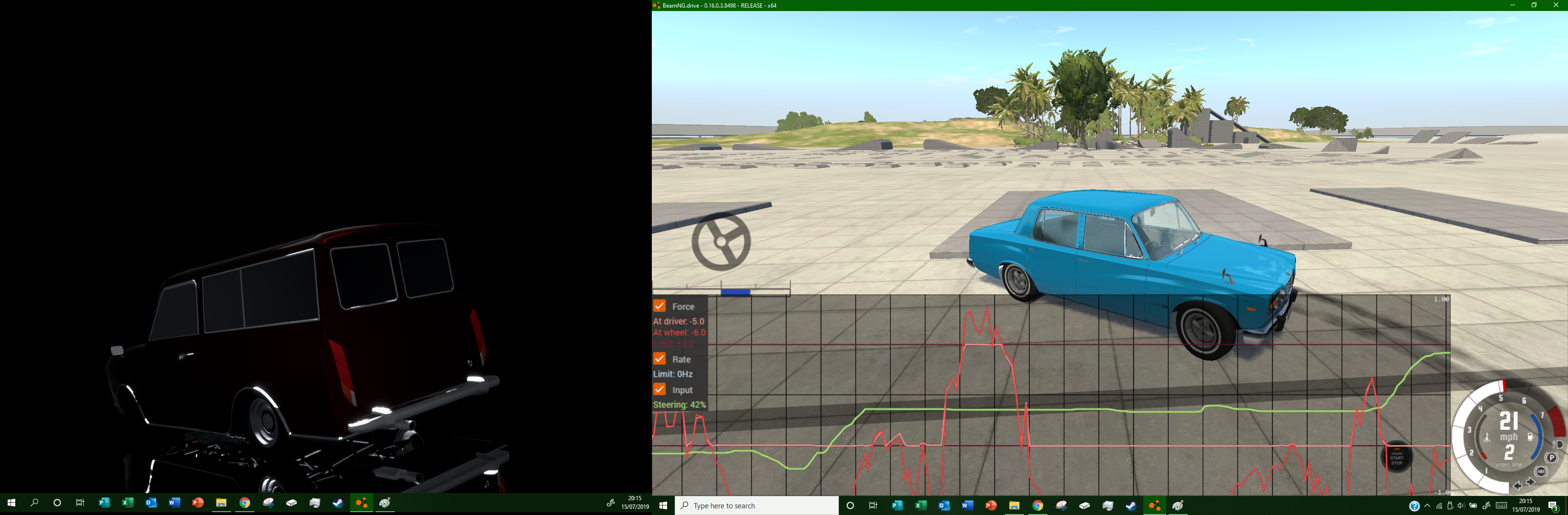 Logitech g920 turns all the way right. | BeamNG